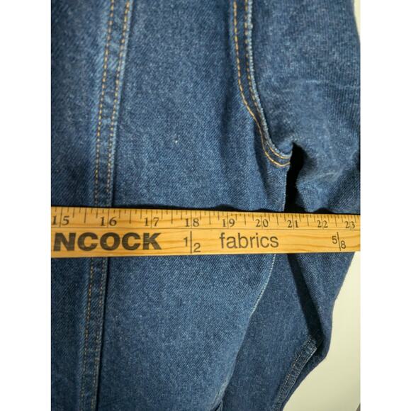 Vintage Roebuck 90's Trucker Jacket Jeans 12Ga Trucker NO Tags Rivets Unisex 42 - Picture 6 of 8